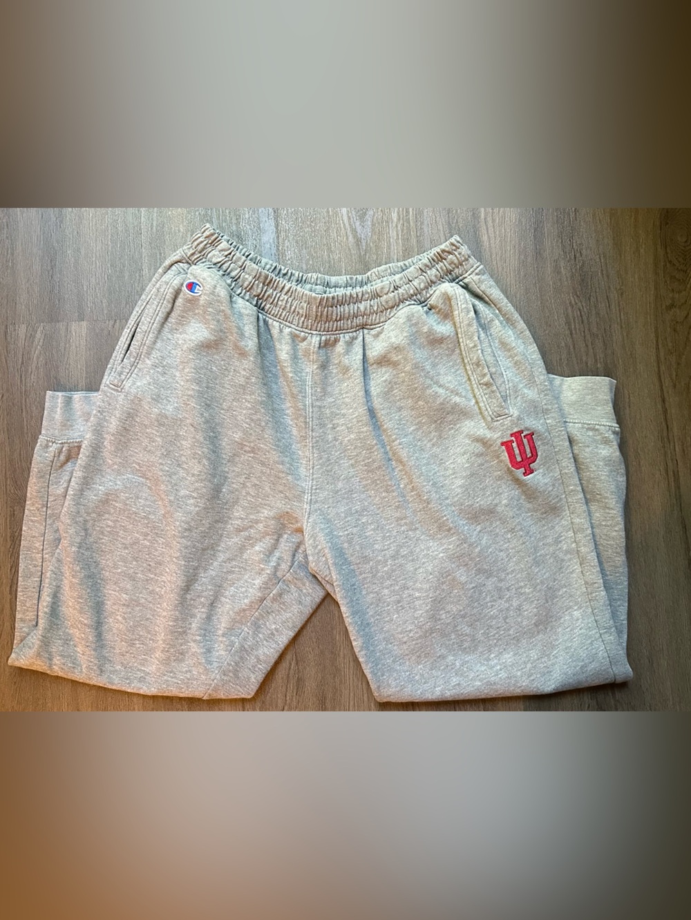Champion IU Indiana University Logo Gray Joggers / Sweatpants XL - Picture 2 of 9